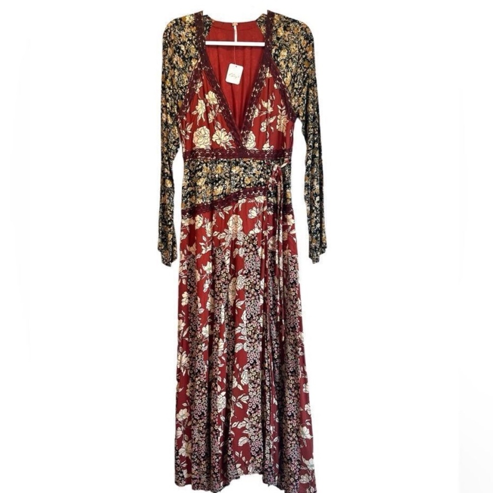 FREE PEOPLE Tilda Wrap Dress neutral combo - Picture 5 of 13